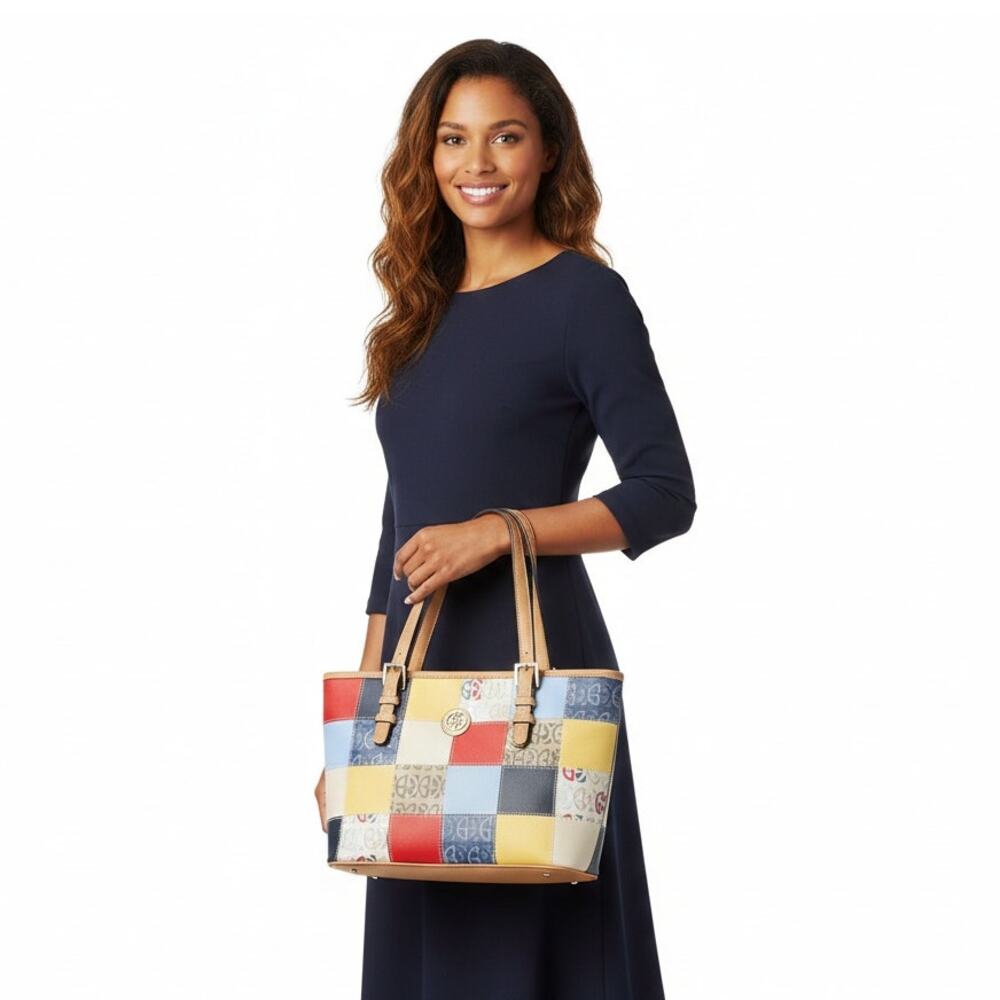 Giani Bernini Saffiano Patchwork Tote, Created for Macy's - Picture 1 of 7